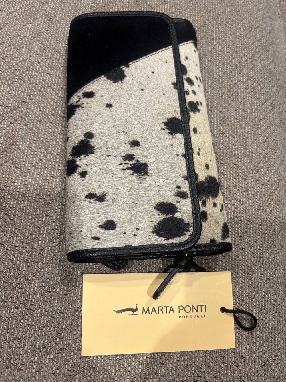 Marta Ponti Black & White Haircalf Men's Wallet